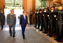 GDF Roma il ministro Tria in visita queta mattina al comando generale-min
