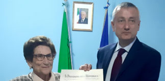 Cavaliere della Repubblica Italiana una Signora di Briatico a 90 anni