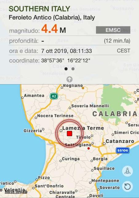 terremoto a Catanzaro