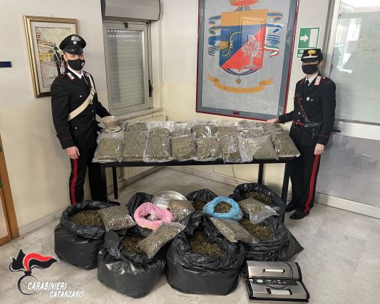 arrestati coniugi, 54 kg marijuana, Carabinieri Catanzaro