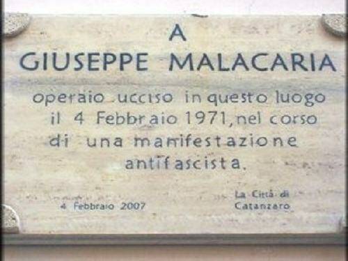 Targa Giuseppe Malacaria Catanzaro