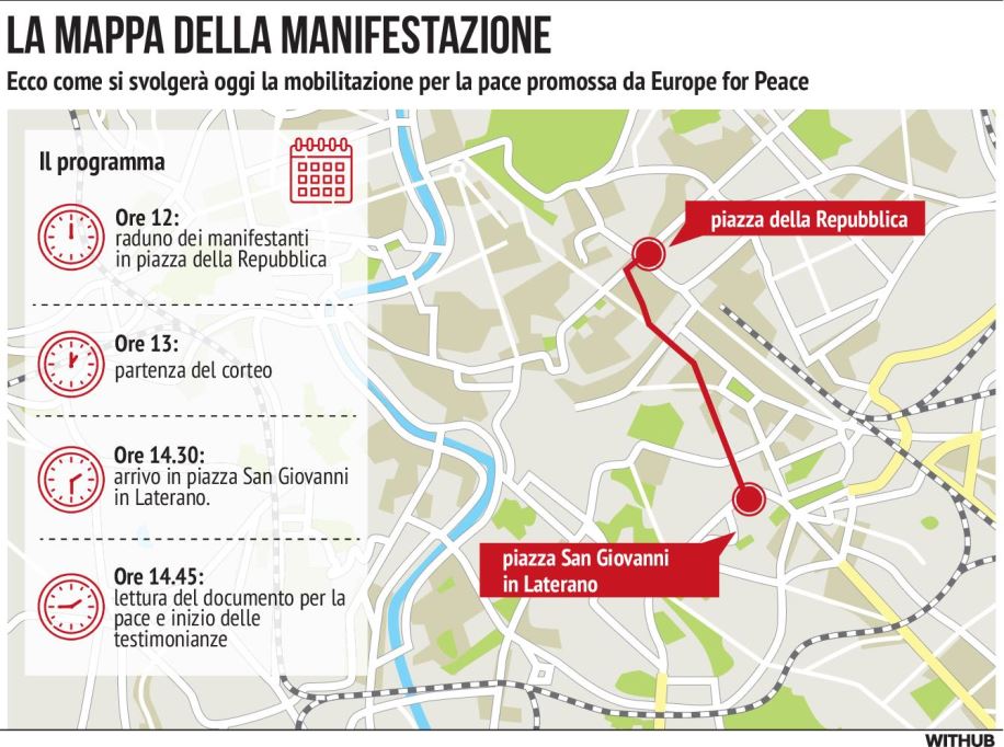 manifestazione nazionale per la Pace Roma, Italia