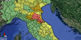 Allerta rossa Emilia Romagna (fonte Protezione Civile Nazionale)