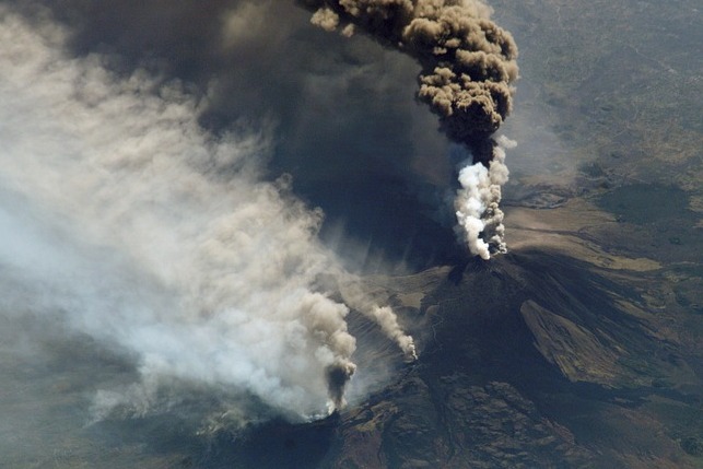 Etna, nuvola di fumo, eruzione, vulcano, Sicilia