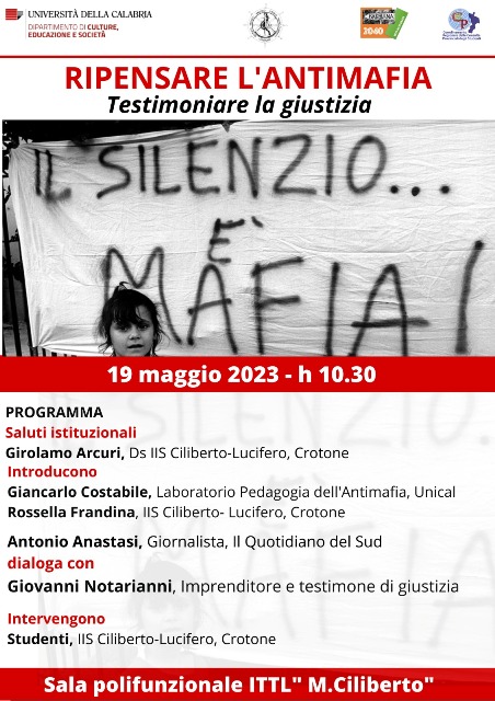 Locandina 19 maggio 2023 seminario mafia