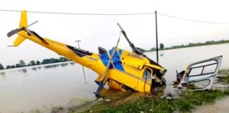 elicottero caduto Vigili del Fuoco alluvione Emilia Romagna