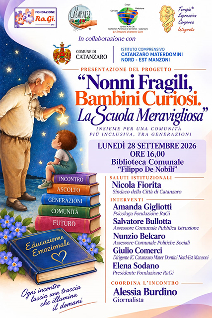 “Nonni fragili, bambini curiosi”: a Catanzaro il progetto intergenerazionale “Nonni fragili, bambini curiosi”: a Catanzaro il progetto intergenerazionale