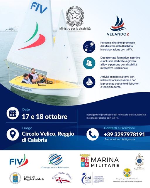 Velando 2, a Reggio Calabria due giorni di vela inclusiva Velando 2, a Reggio Calabria due giorni di vela inclusiva