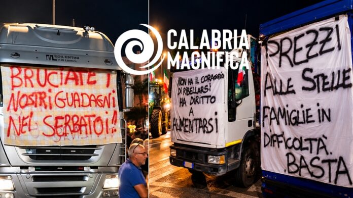Protesta Agricoltori, blocco SS 106, Davoli Marina Protesta Agricoltori, blocco SS 106, Davoli Marina